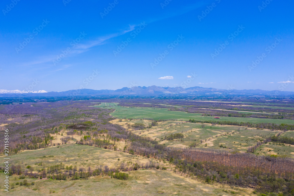 Naklejka premium 音更町の空撮