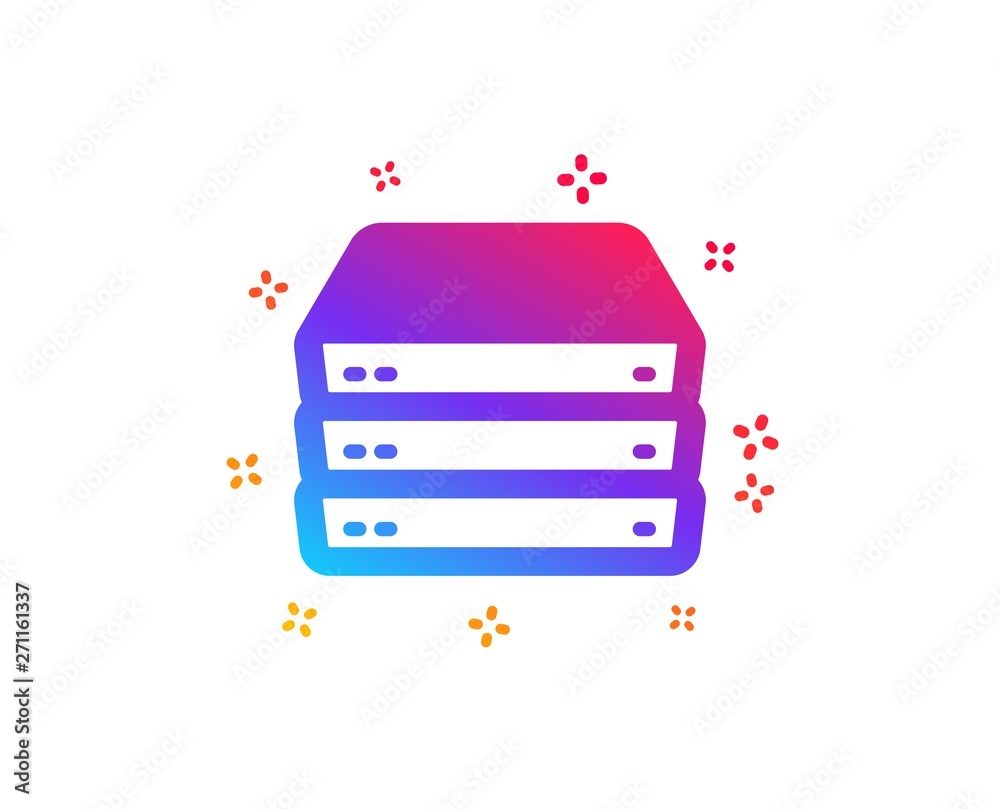 Fototapeta premium Servers icon. PC component sign. Big data storage symbol. Dynamic shapes. Gradient design servers icon. Classic style. Vector
