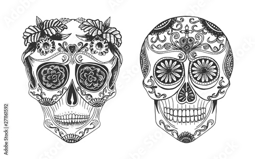 Cranium with Calavera decor symbol