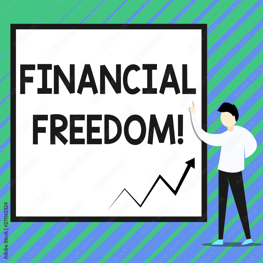 Conceptual hand writing showing Financial Freedom. Concept meaning make big life decisions without being stressed about money Zigzag arrow line diagram chart present in board by lecturer Conceptual hand writing showing Financial Freedom. Concept meaning make big life decisions without being stressed about money Zigzag arrow line diagram chart present in board by lecturer