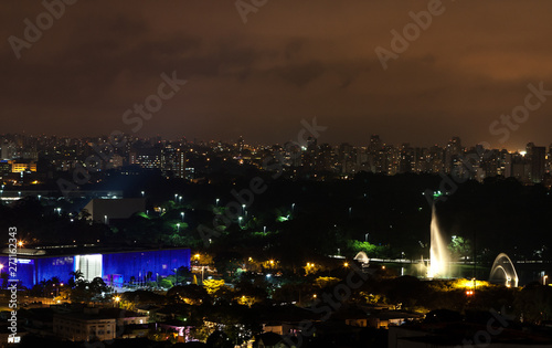 Aerial view of Ibirapuera Park at night