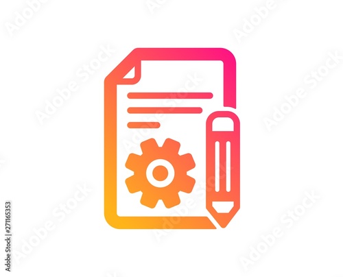 Documentation icon. Technical instruction sign. Classic flat style. Gradient documentation icon. Vector
