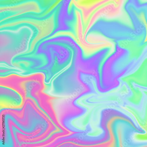Holographic Swirls Background - Abstract holographic marbling effect with iridescent colors