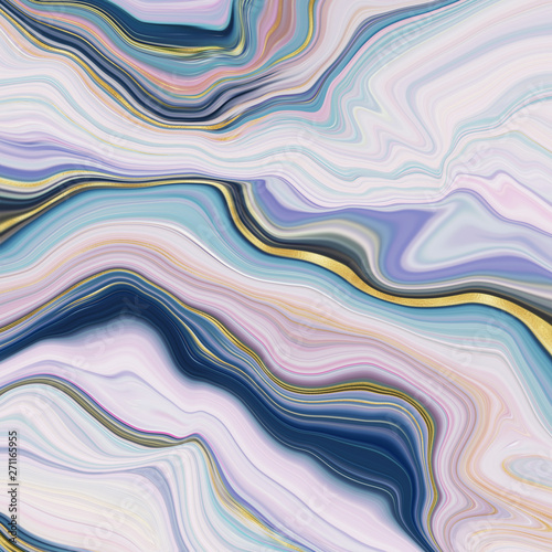 Abstract Marble Swirls Background - Fluid marbling effect with subtle gold veining accents