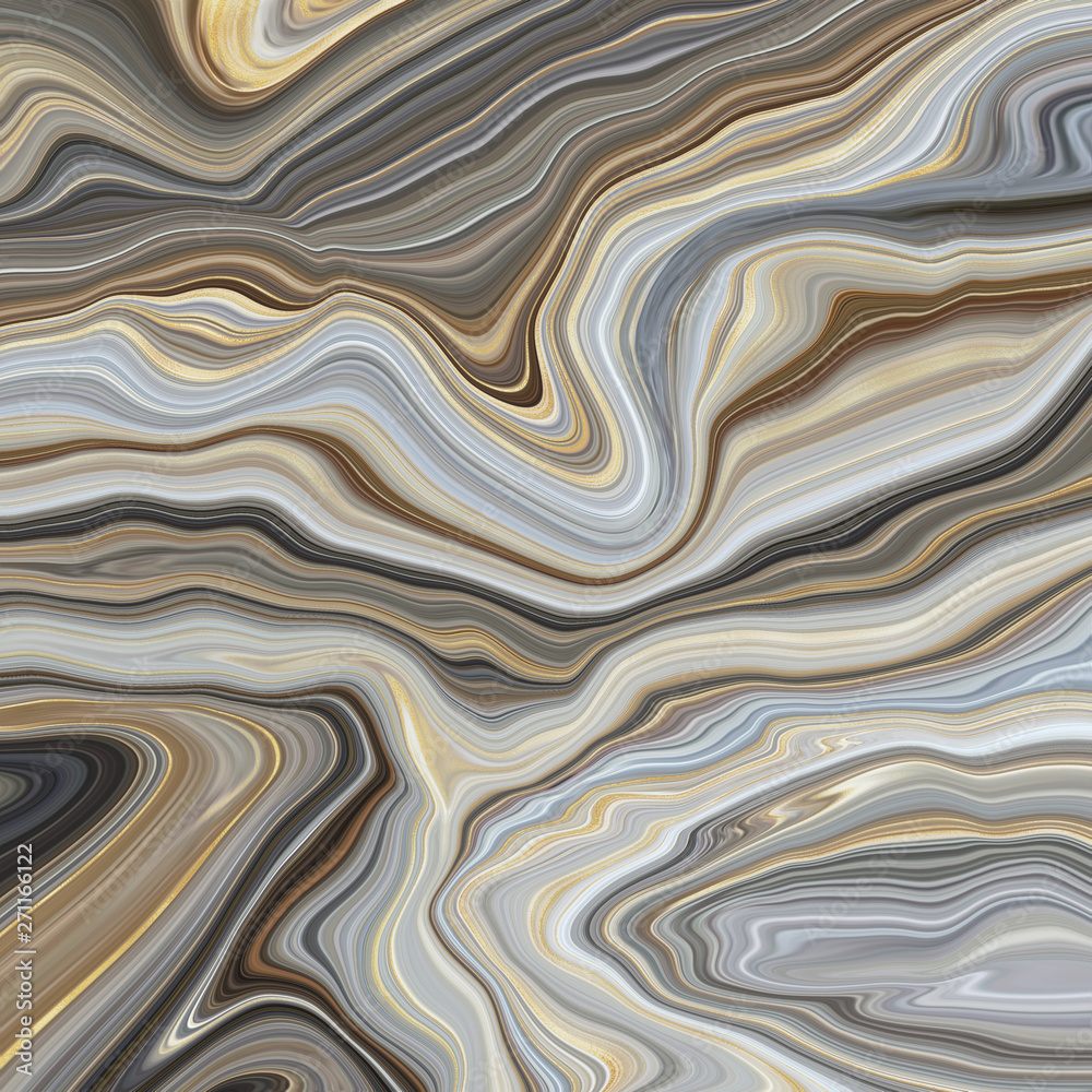 Obraz premium Abstract Marble Swirls Background - Fluid marbling effect with subtle gold veining accents