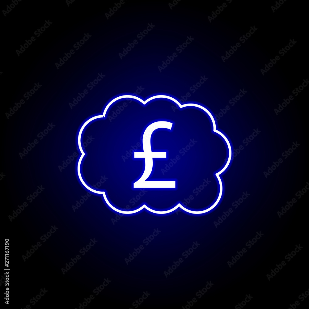 bubble pound icon in neon style. Element of finance illustration. Signs and symbols icon can be used for web, logo, mobile app, UI, UX bubble pound icon in neon style. Element of finance illustration. Signs and symbols icon can be used for web, logo, mobile app, UI, UX