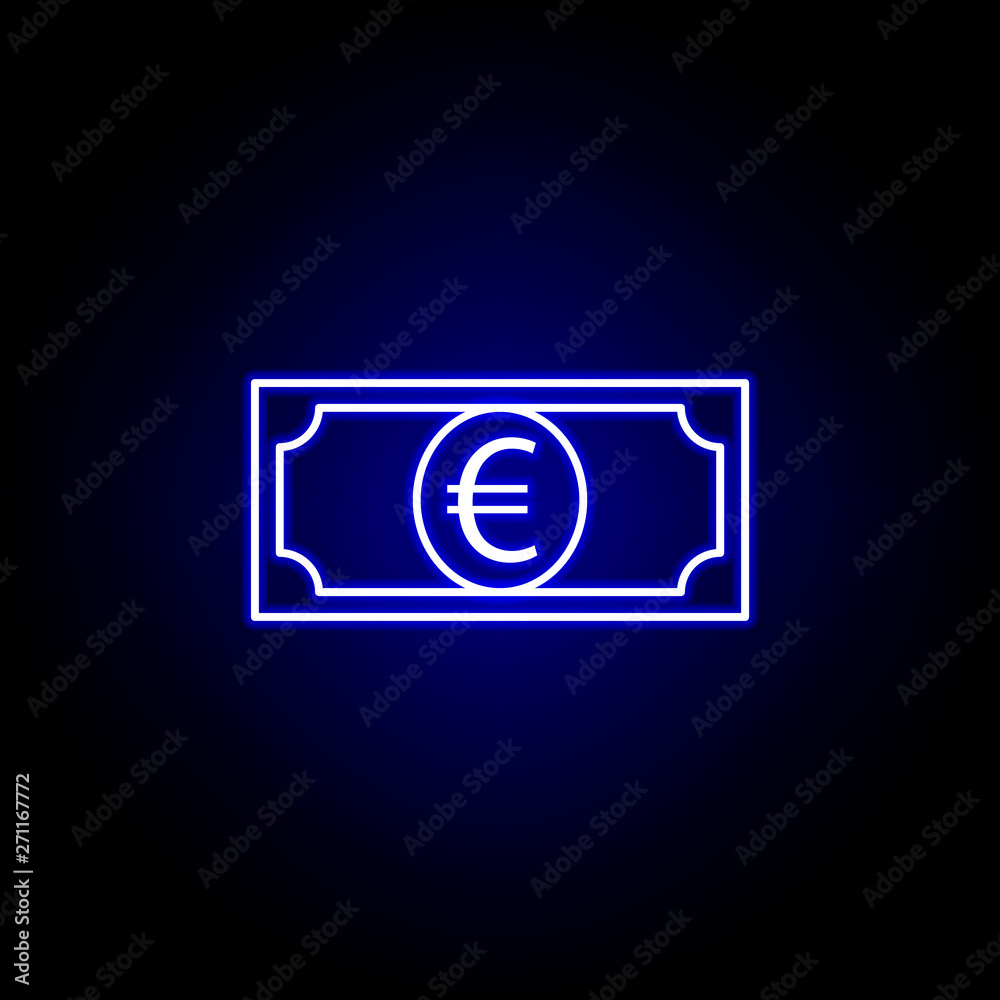 money bill euro icon in neon style. Element of finance illustration. Signs and symbols icon can be used for web, logo, mobile app, UI, UX money bill euro icon in neon style. Element of finance illustration. Signs and symbols icon can be used for web, logo, mobile app, UI, UX
