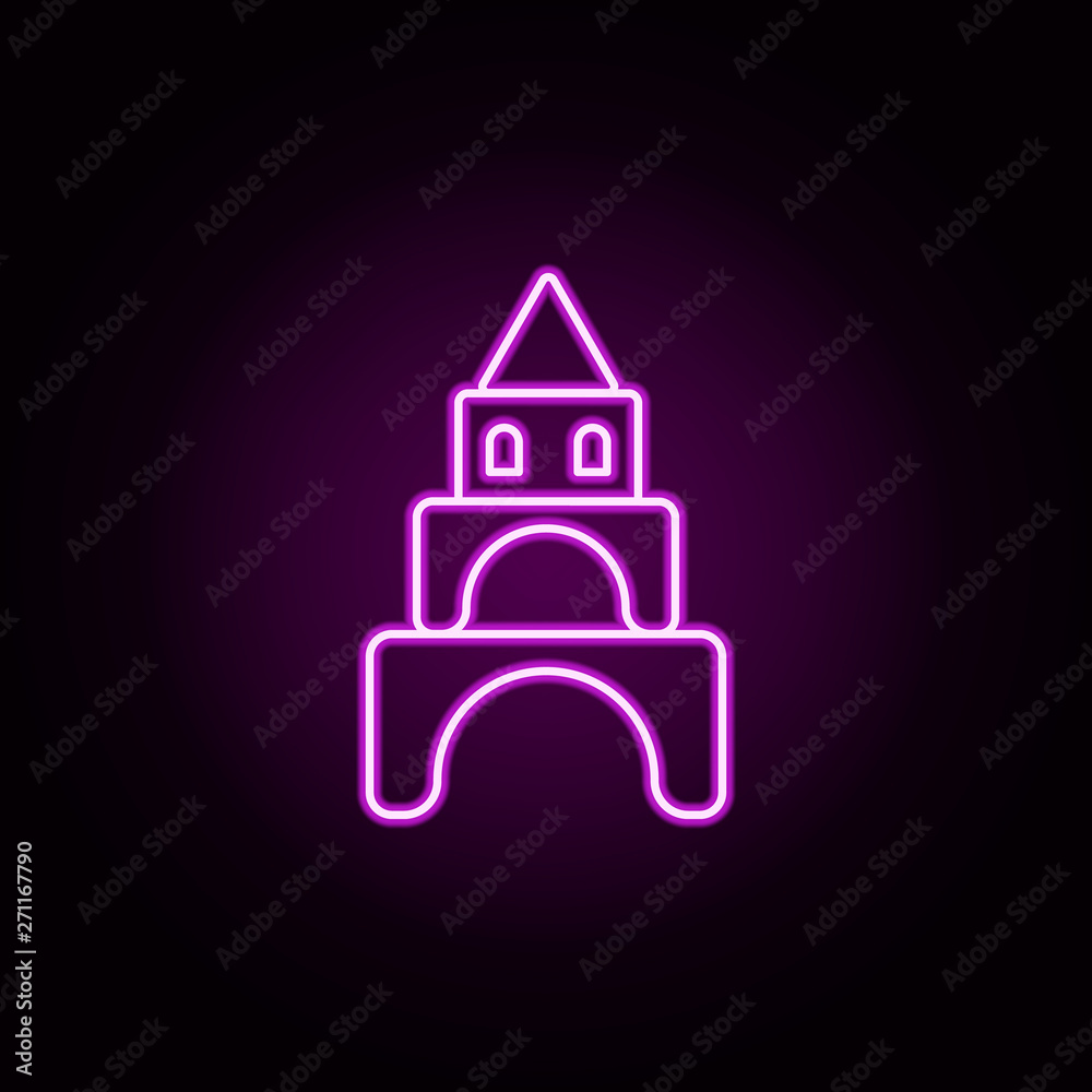 toy castle neon icon. Elements of toys set. Simple icon for websites, web design, mobile app, info graphics toy castle neon icon. Elements of toys set. Simple icon for websites, web design, mobile app, info graphics