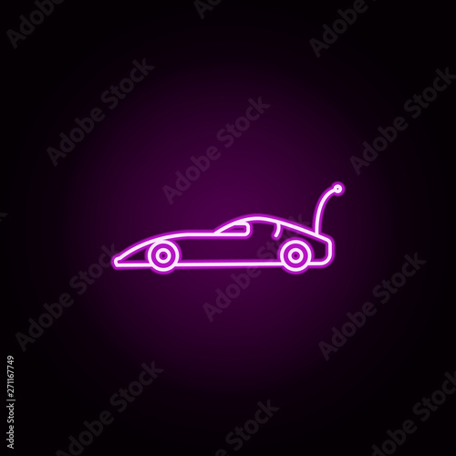 car with remote control neon icon. Elements of toys set. Simple icon for websites, web design, mobile app, info graphics