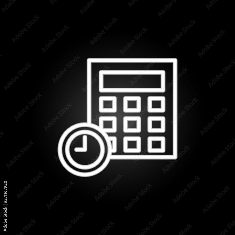 time calculator neon icon. Elements of time set. Simple icon for websites, web design, mobile app, info graphics time calculator neon icon. Elements of time set. Simple icon for websites, web design, mobile app, info graphics