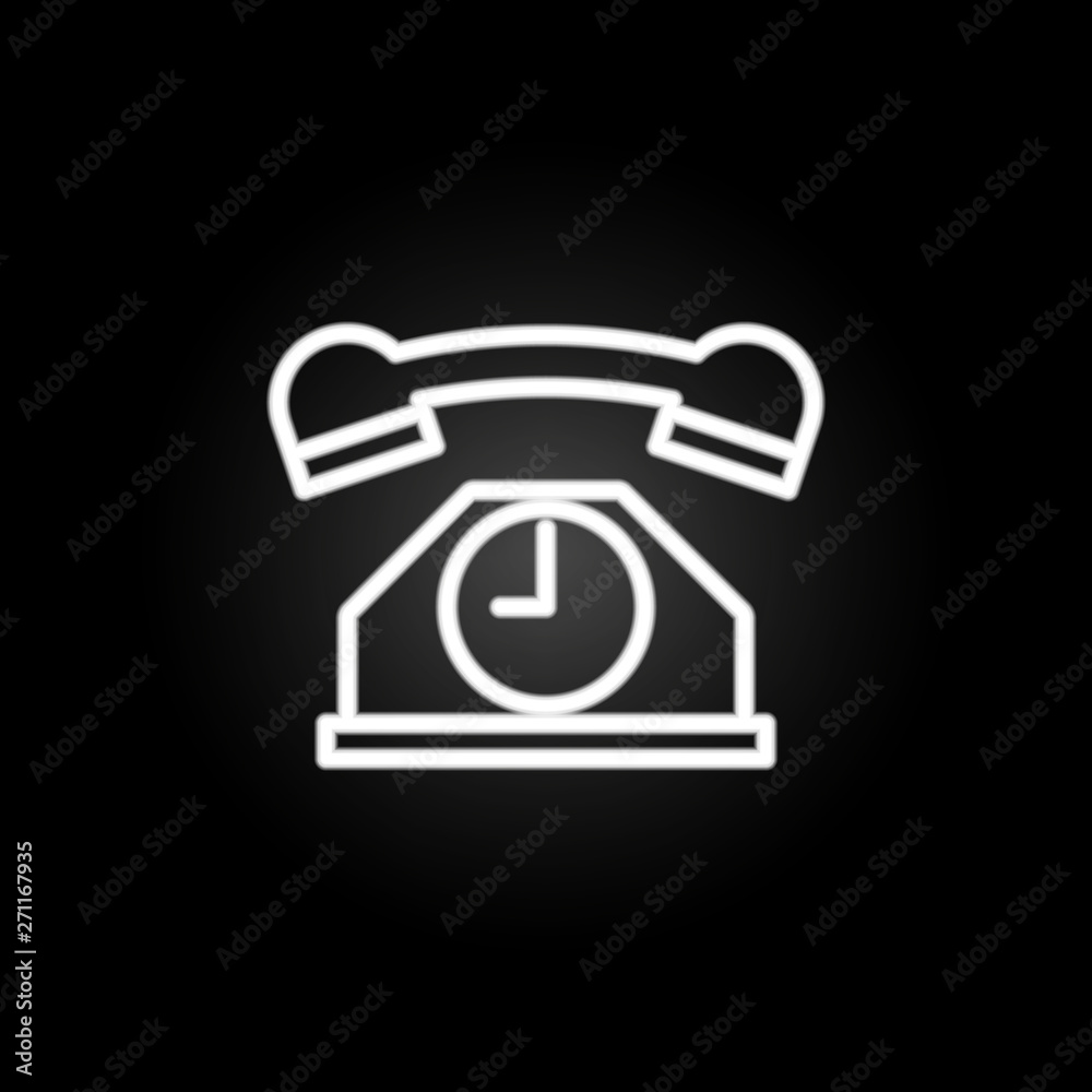 telephone in time neon icon. Elements of time set. Simple icon for websites, web design, mobile app, info graphics telephone in time neon icon. Elements of time set. Simple icon for websites, web design, mobile app, info graphics