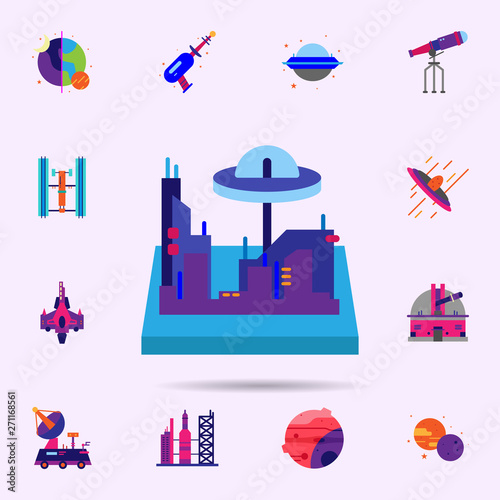 Space, space colony color icon. Universal set of Space for website design and development, app development