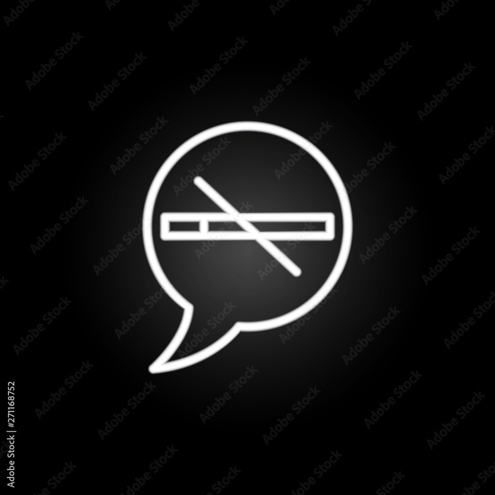 no smoking, speech bubble neon icon. Elements of quit smoking set. Simple icon for websites, web design, mobile app, info graphics no smoking, speech bubble neon icon. Elements of quit smoking set. Simple icon for websites, web design, mobile app, info graphics