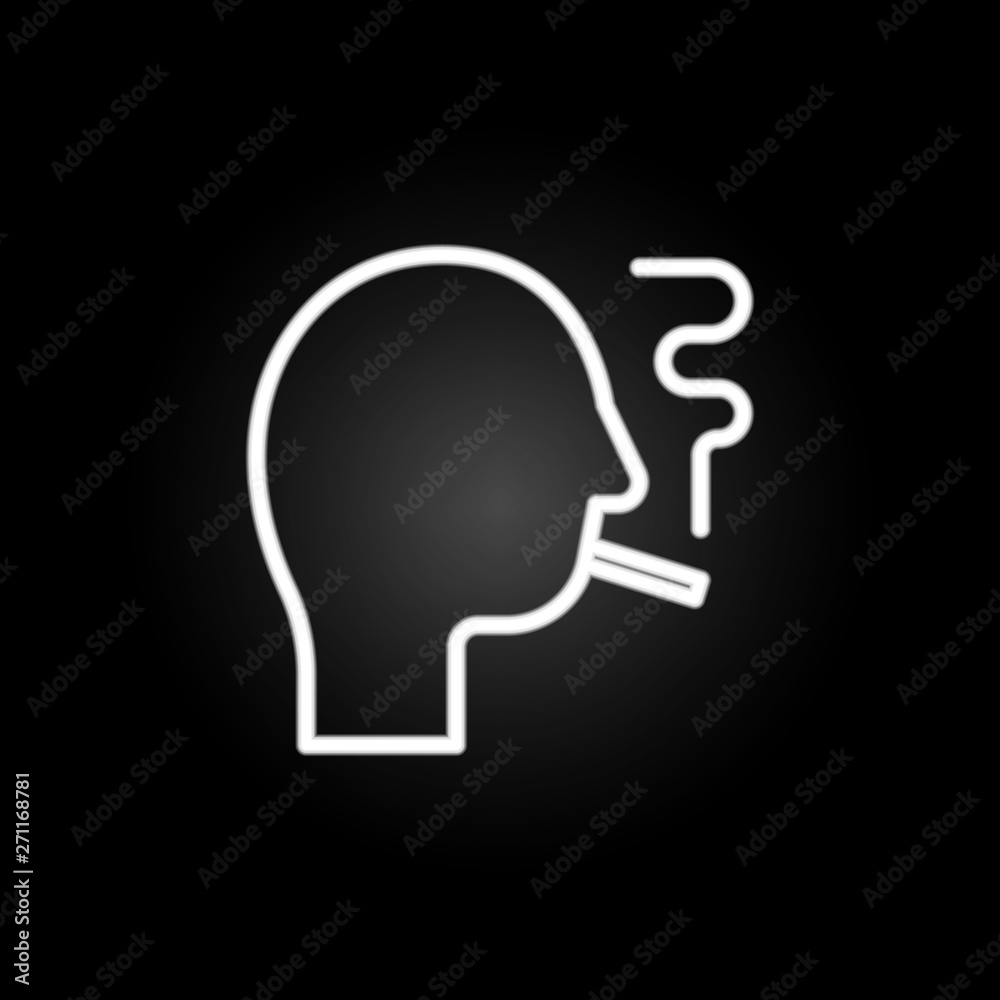 smoking, smoker, cigars, user neon icon. Elements of quit smoking set. Simple icon for websites, web design, mobile app, info graphics