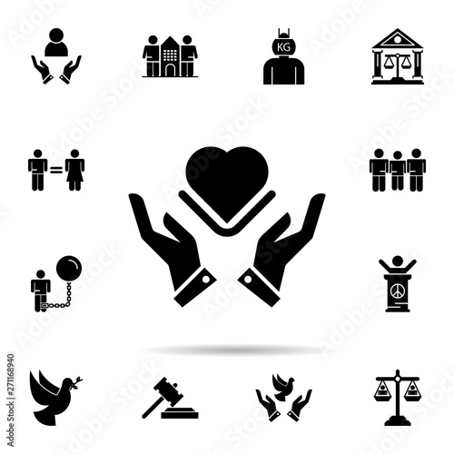 care, compassion, feelings, heart, love icon. Universal set of peace and humanrights for website design and development, app development