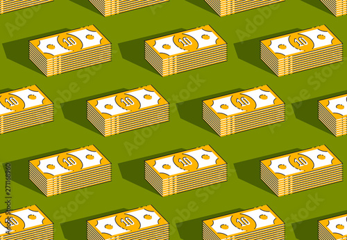 Money cash seamless background, backdrop for financial business website or economical theme ads and information, dollar currency money signs, vector wallpaper or web site background.