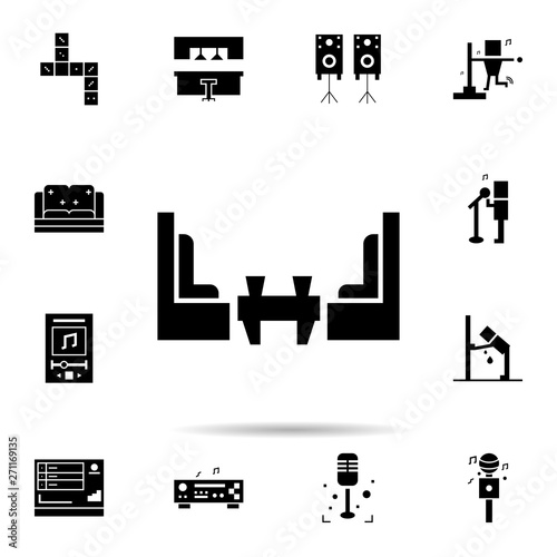 Karaoke, dinner, room icon. Universal set of karaoke for website design and development, app development