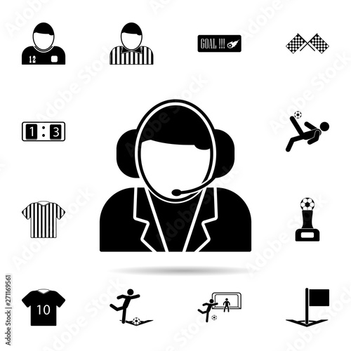 football commentator icon. Universal set of football for website design and development, app development