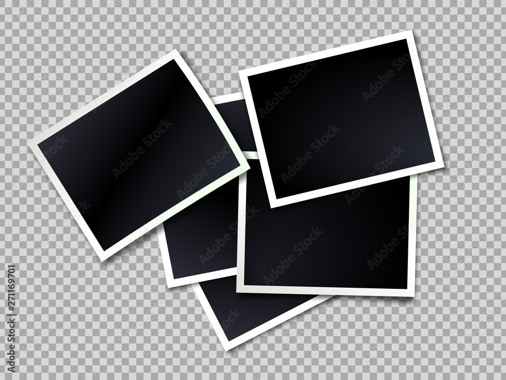 Photo frame. Realistic vector photo frames template on transparent background Photo frame. Realistic vector photo frames template on transparent background