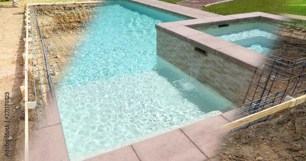 4k Swimming Pool Construction Site Fading to Completion