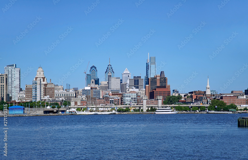 PHILADELPHIA 2019 A waterfront park in Camden, New Jersey, offers a view of the Philadelphia
