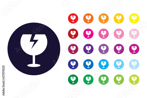 Glassware sign icon. Glassware color symbol.