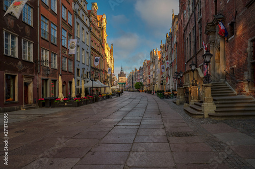 Gdansk, Poland - old town and beautiful Gdańsk tenement houses. Długa Street © janmiko