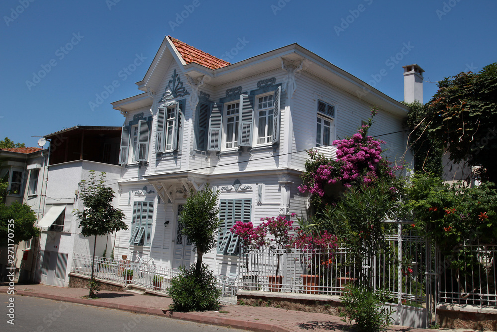 Fototapeta premium Old house at Prince Island Buyukada in Marmara Sea, Istanbul, Turkey.
