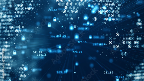 Cyber security and global communication concept. Analysis of information. Technology data binary code network conveying connectivity, Data and information protection protocol.