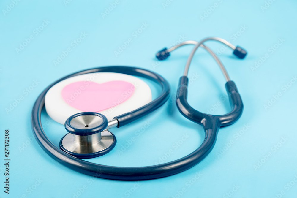 Medical concept. Stethoscope on the blue background. Medical concept. Stethoscope on the blue background.