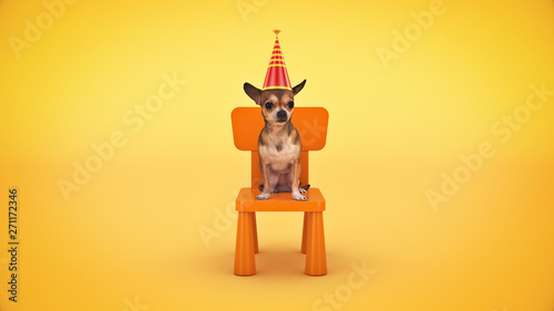 Dog Birthday Party. 3d rendering