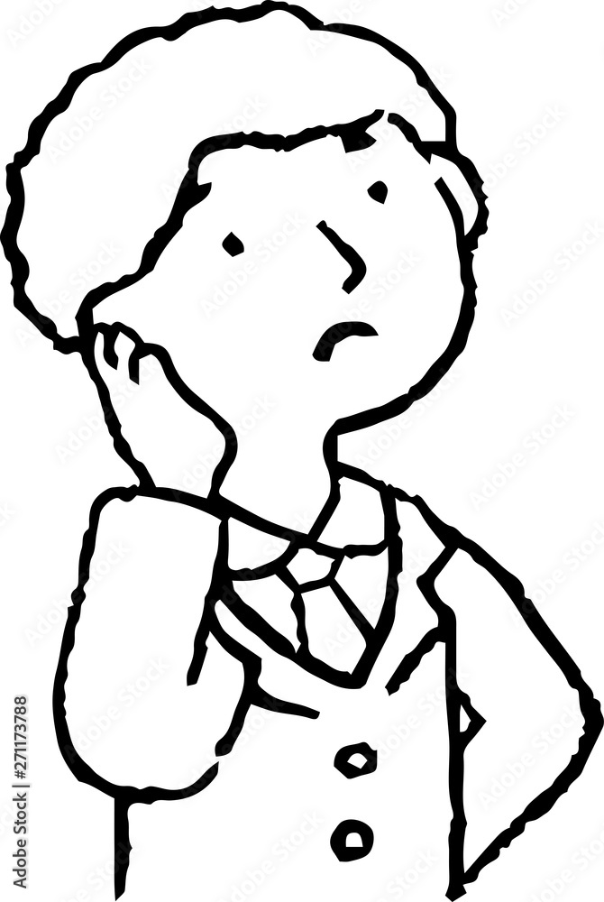 Monochrome Illustration of hand-drawn sideways businessman Monochrome Illustration of hand-drawn sideways businessman