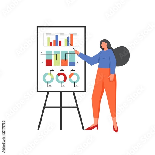 Business presentation, vector flat style design illustration