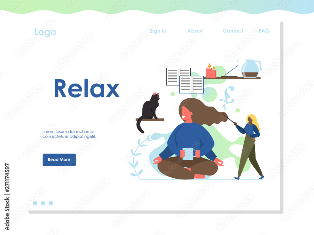Relax vector website landing page design template Relax vector website landing page design template