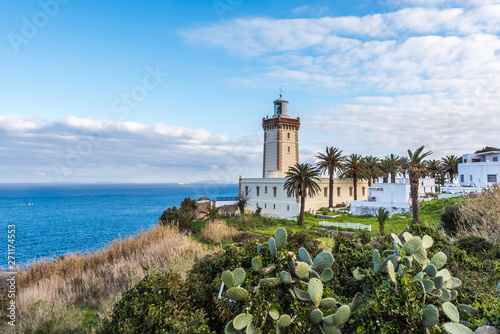 Lighthouse at the cape Spartel in Tangier, Morocco photo