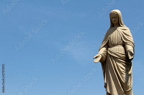 A closeup of statue of Mary at Trappist Monastery in Japan