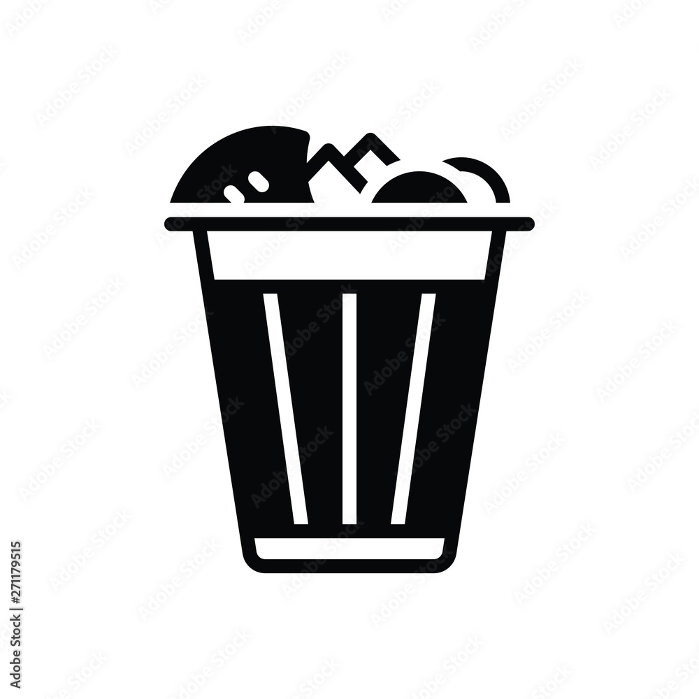 Black solid icon for garbage bin Black solid icon for garbage bin