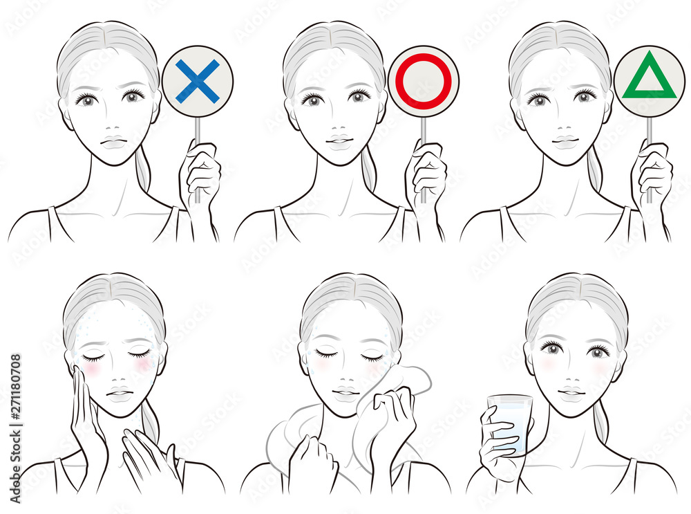 熱中症対策をしている女性のイラスト 熱中症対策をしている女性のイラスト