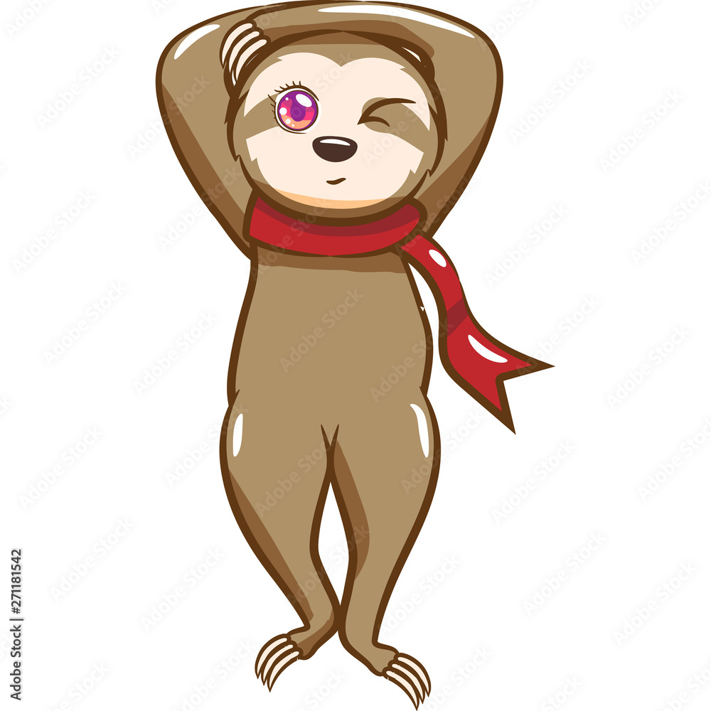 Obraz premium sloth vector cartoon clipart