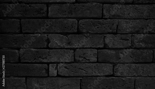 Black brick wall textured for background.