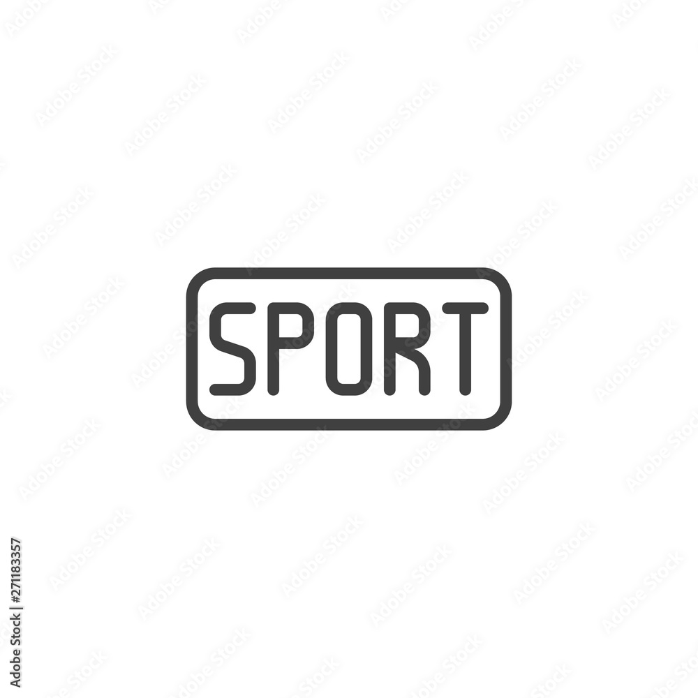 Sport lettering line icon. linear style sign for mobile concept and web design. Sport text type outline vector icon. Symbol, logo illustration. Vector graphics Sport lettering line icon. linear style sign for mobile concept and web design. Sport text type outline vector icon. Symbol, logo illustration. Vector graphics