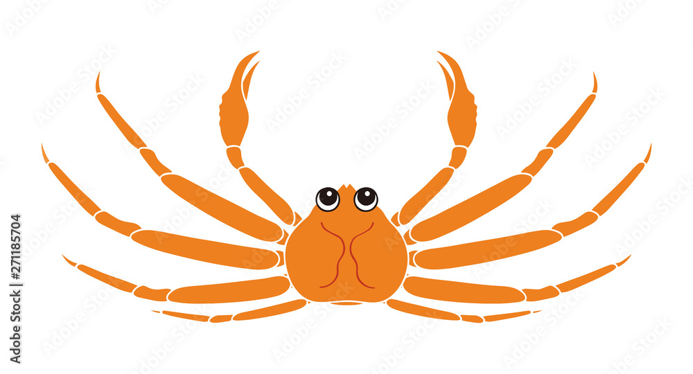 蟹 カニ Crab のキャラクター 上向き イラスト Stock Illustration Adobe Stock