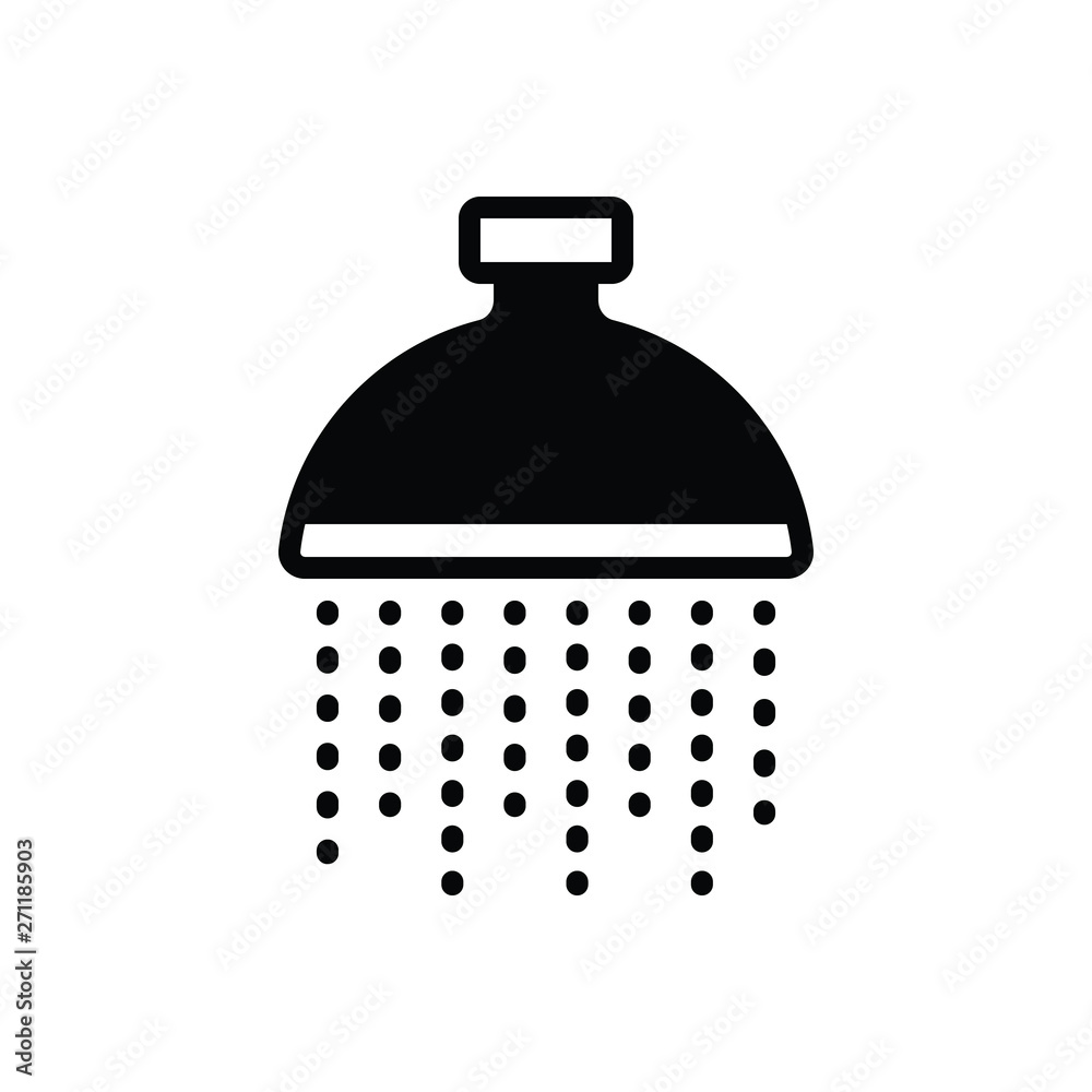 Black solid icon for shower bathing Black solid icon for shower bathing