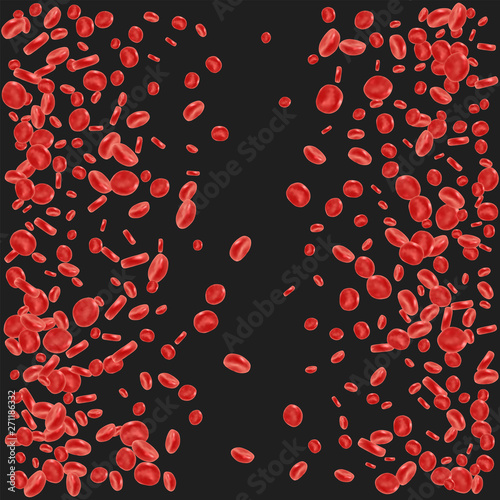Red blood cell flowing in vein or artery. Vector illustration. Healthcare and medical zoom concept.