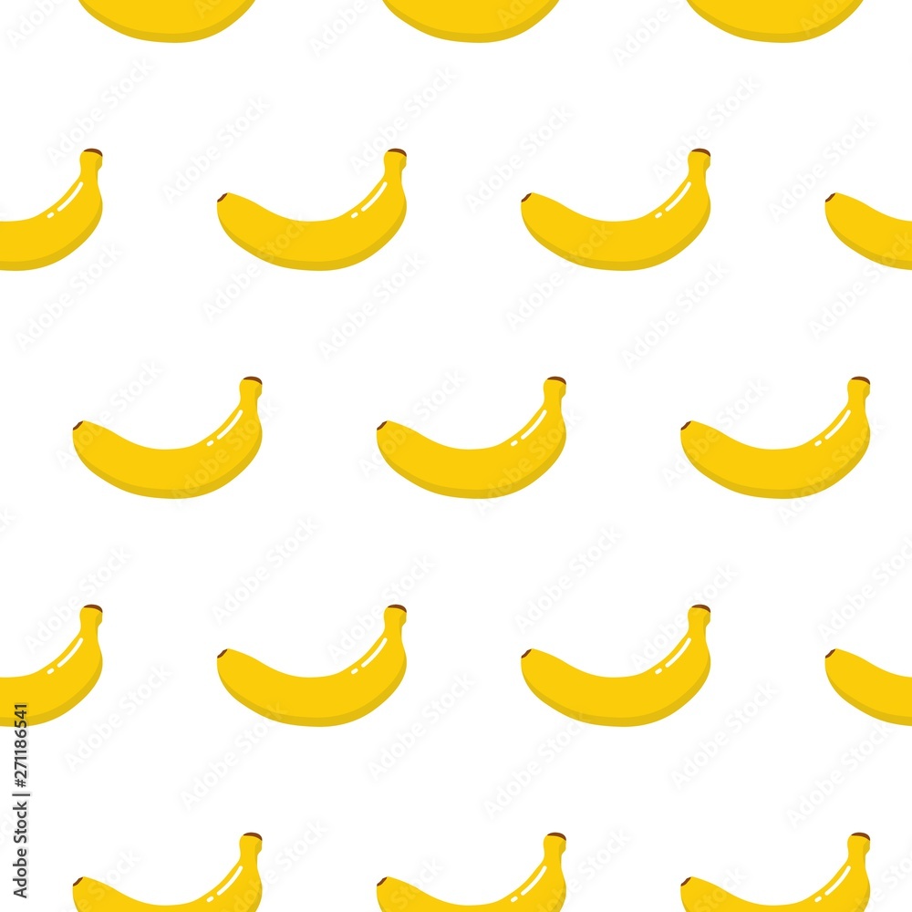 Beautiful vector seamless pattern with banana. Flat style