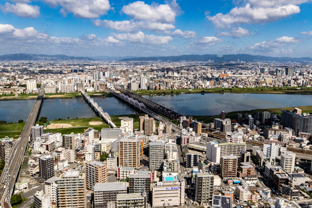 Obraz premium aerial view of city in japan
