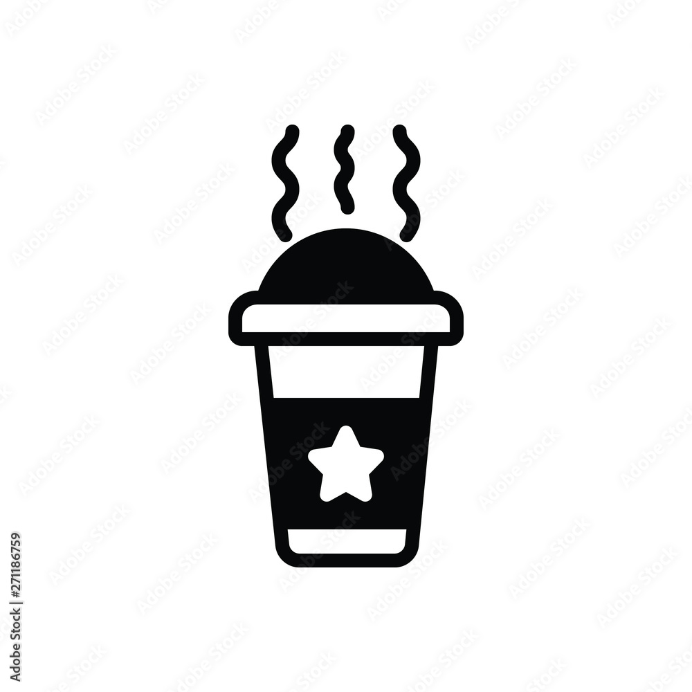 Black solid icon for hot drink Black solid icon for hot drink
