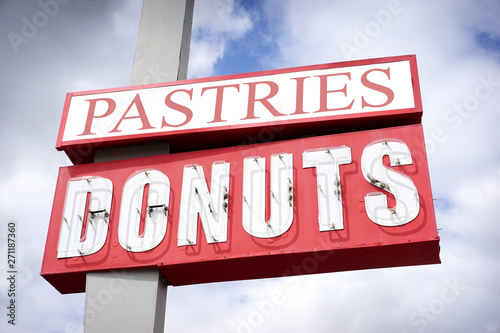 Vintage pastries and donuts sign
