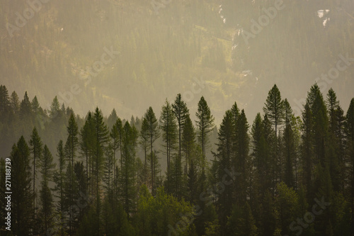 Wildfire Smoke in the Mountains of Fernie, British Columbia photo