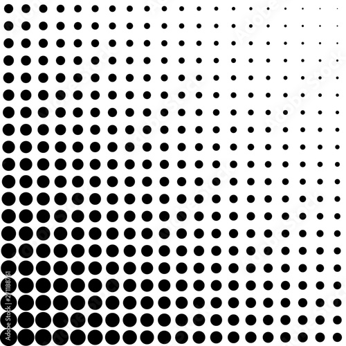 black dots decreased from one corner to another, vector background